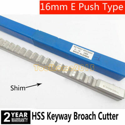 16mm Keyway Broach E Push Type HSS Involute Cutter w/ Shim Metalworking, 2years