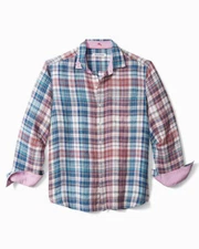$128 Tommy Bahama Men's, Madrona Madras Long-Sleeve Linen Shirt, Multi, L