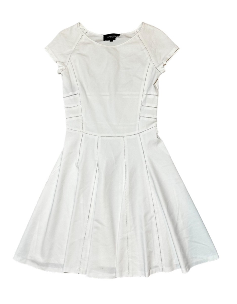 chinese dress ladies Boat Neck Mini Dress  BLANC BASICS