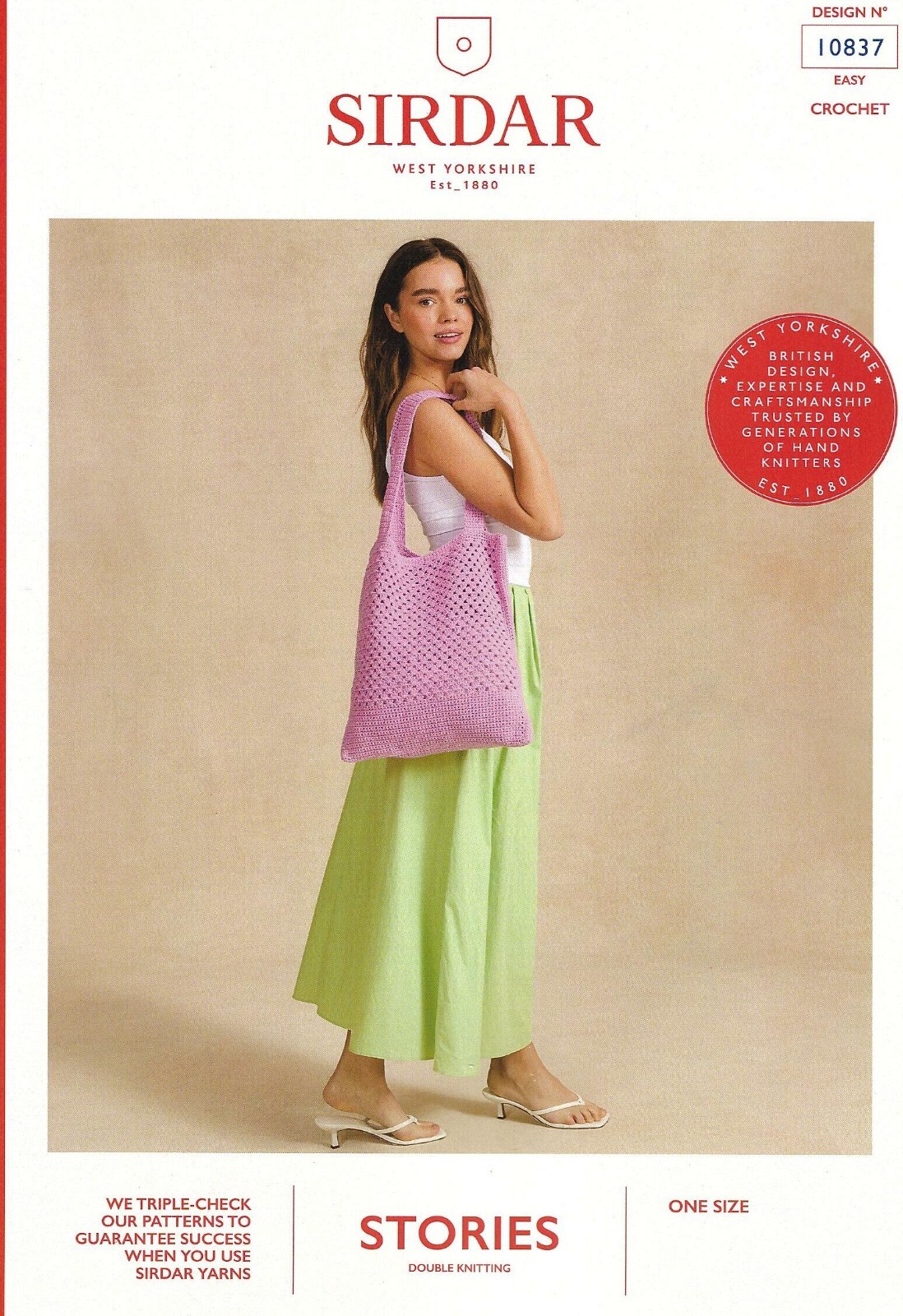 Sirdar Stories DK Crochet Pattern - 10837 Crochet Tote Bag