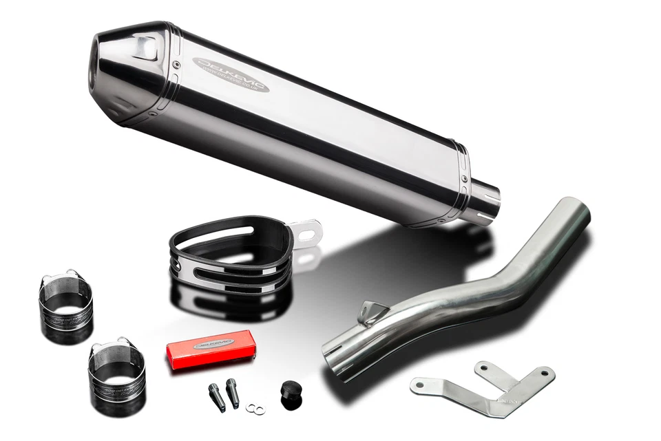 Kit silenciador de escape de acero inoxidable TriOval 17" Slip On Honda VFR800 Interceptor 98-01 Foto 4 de 4