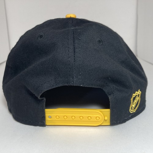 New Era 9Fifty Pittsburgh Penguins NHL Black Gold Snapback Trucker Hat Cap - Picture 5 of 10