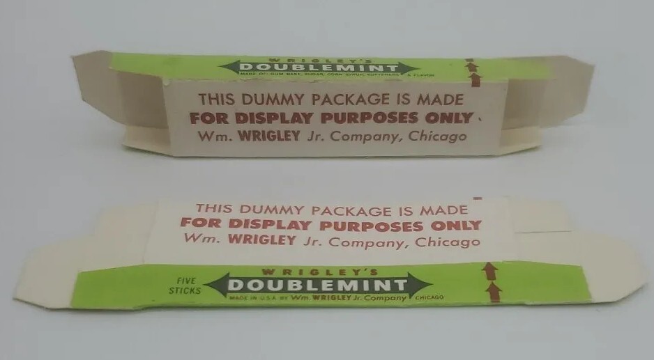 Vintage Wrigley's Doublemint Chewing Gum Dummy Display Box Lot of 2