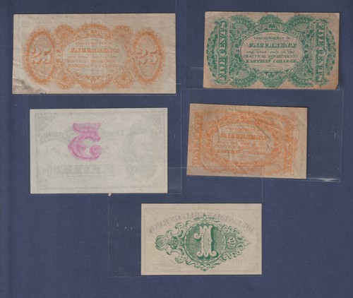 1870's Obsolete Fractional Currency, Eastman College Bank New York - Picture 2 of 2