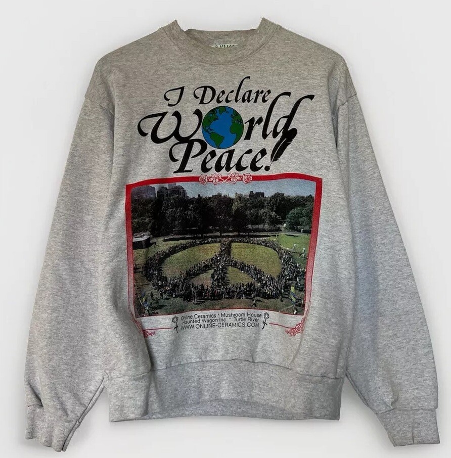Online Ceramics I Declare World Peace Heavyweight Crewneck Sweatshirt for Adults Size M-image