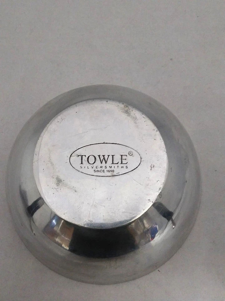 TOWLE Asterfield 5" cuenco de aluminio con incrustaciones madreperla Aster flor plato de inmersión Foto 3 de 4