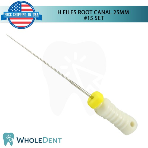 H Files Ro0t Canal 25mm Hand Endo Dental Hedstrom 6pcs Pack Reamers #15-40 - Picture 3 of 12
