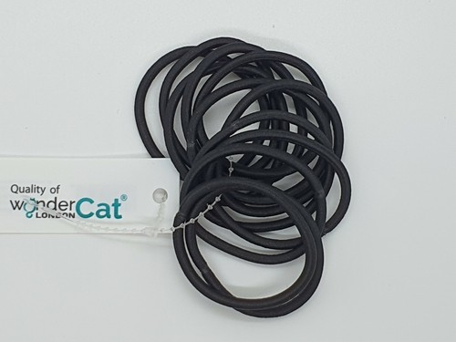 60 STÜCK SCHWARZ 3 MM > dickes hochwertiges HAARBAND Gummibänder ohne Haken Bommel Ponys - Bild 1 von 6