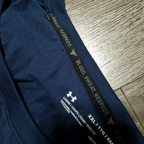 UNDER ARMOUR Project Rock Sweat Equity Tank Top Mens 2XL Blue Muscle Shirt Gym - Picture 8 of 10