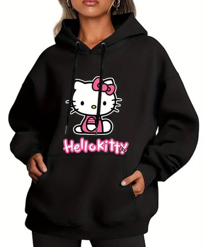 Hello Kitty hooded sweatshirt Long Sleeve Pocket Hoodie Pullover - Picture 1 of 4