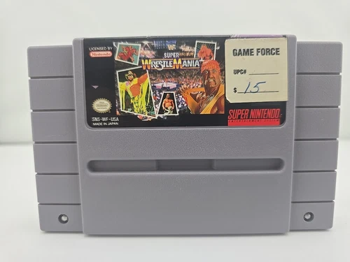 vintage WWF Super WrestleMania - Super Nintendo (SNES) - Cartridge Tested works