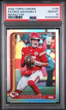2025 Topps Chrome Patrick Mahomes II Refractor #148 PSA 10 Kansas City Chiefs