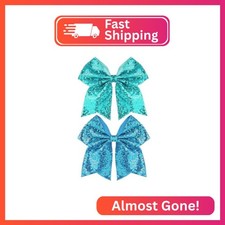 ZOLYCO Large Big 7 Inch Glitter Bow Clip Sequin Bling Party Hair Accessories for