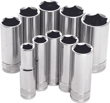 Performance Tool 3/8" 6-Point Socket Set Deep SAE