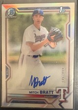 2021 Bowman Chrome Mitch Bratt Refractor Auto /499 Rookie