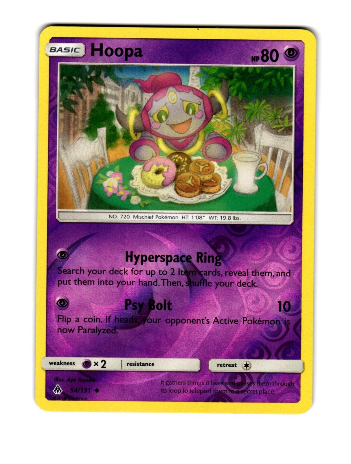 HOOPA 54/131 UNCOMMON FORBIDDEN LIGHT POKEMON REVERSE HOLO HEAVILY PLAYED