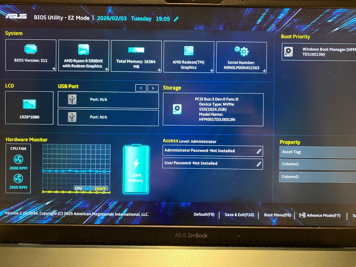 ZenBook UM425I Ryzen7 BIOS確認済 ASUS ZENBOOK 14 UM425Q LAPTOP 1TB SSD 16GB RAM AMD RYZEN 9 5900HX