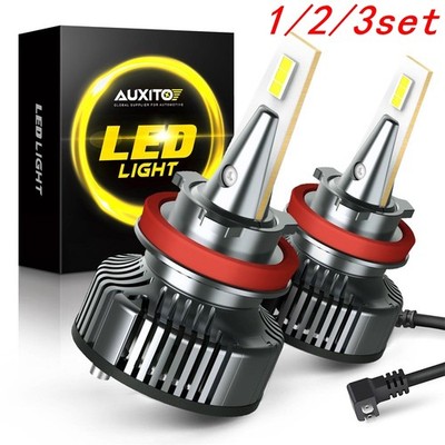 AUXITO H11B LED Headlight Kit High Low High Beam Bulb 6500K Lamp White US 1/2set