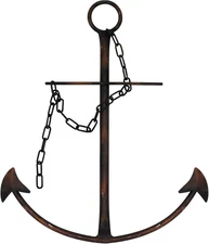 Nautical Anchor Wall Decor, Antique Metal Anchor Art Wall Decor with Chain for B