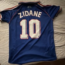 adidas France FFF Zidane 10 Soccer Jersey Blue White Red 1998 World Cup
