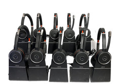 Lot of 10 Jabra Evolve 75 HSC040W Bluetooth Headset Bluetooth Wireless Stand