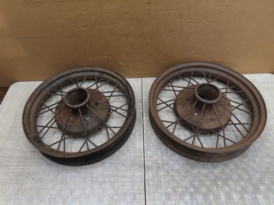 SET OF 2 VTG 1930 1931 FORD MODEL A 19'' WIRE SPOKE WHEEL 5 LUG ORIGINAL