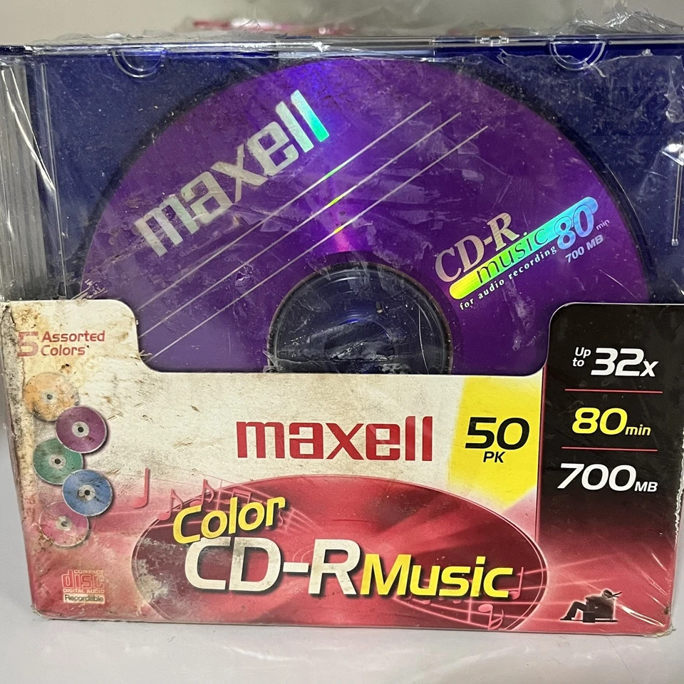 Maxell 50-pack Color CD-R Music 32x 80 min 700 MB New  - Image 3 of 4