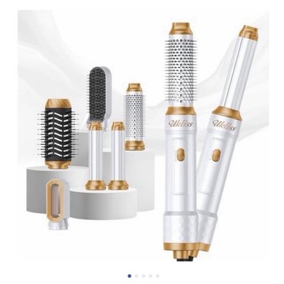Ukliss 6-in-1 Ionic Hair Dryer Brush Dryer Multi Styler, White/Gold