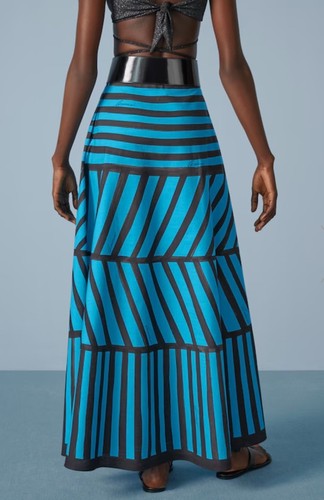 40/42IT- GUCCI GEOMETRIC STRIPE PRINT COTTON SKIRT - BNWT - Picture 5 of 8