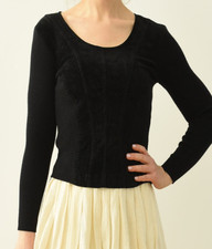 Corsagen Strick Samt Pullover MAGDALENA E Bustier tailliertes Top Longsleeve | M