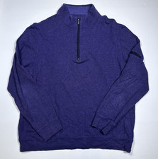 BUGATCHI UOMO Men's Size XXL 2XL Casual Cotton/Polyester Purple 1/4 Zip Pullover