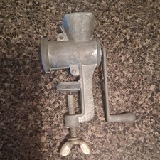 Miniature Toy Salesman Sample Metal Meat Grinder 3 Inches Handle Turns Vintage