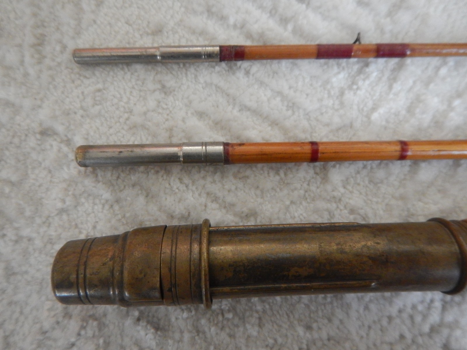 Antique Unmarked 7 1/2 Ft  3 Pc NON- Bamboo Fly Rod--- Needs Restoration