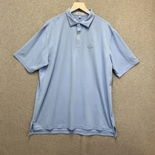 Peter Millar Polo Mens XL Blue Summer Comfort Shirt Deer Creek Players Club Golf