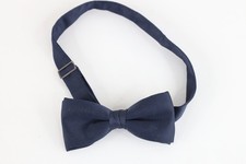 Vintage 60s 70s Rockabilly Blank Formal Tuxedo Prom Wedding Silk Bow Tie Blue