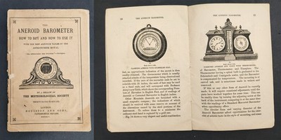 1895 antique ANEROID BAROMETER illus HOW TO USE INSTRUCTION meteorology maritime