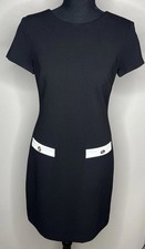 Tommy Hilfiger Women’s Scuba Crepe Short Sleeve Black & White Dress Size 2