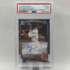 PSA 9 2025 Bowman Chrome Natanael Yuten 1st Bowman Auto Red Sox