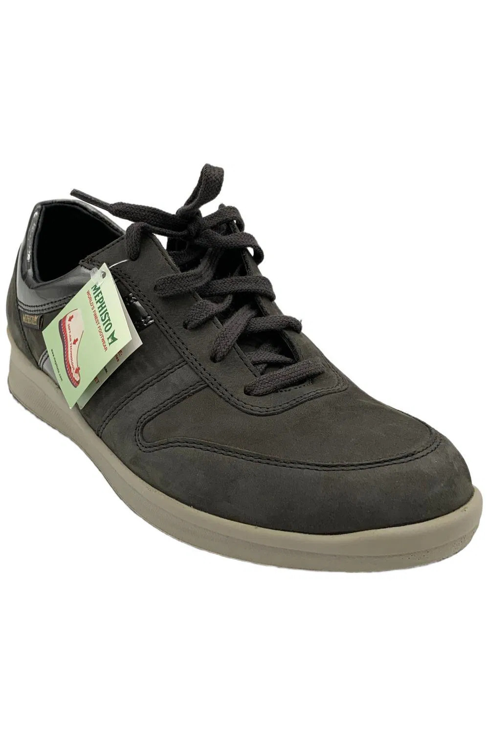 Mephisto Perforated Nubuck Lace-Up Sneakers Rebeca Gray Magic