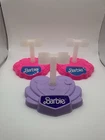 Lot of 3 Vintage 1989 Barbie Doll Stands 2 Pink & 1 Purple Logo Leg Holder