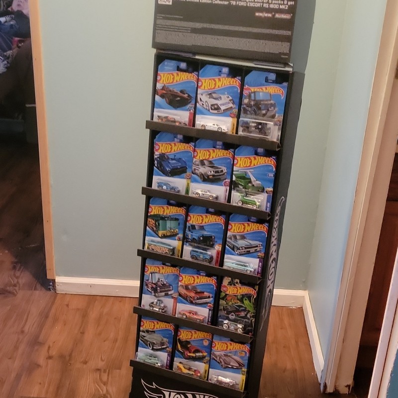 Hot Wheels 1:64 Scale Black Cardboard Multi-Shelf Display Case Stand