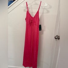 Wild Fable Berry Pink Maxi Dress XS NWT Adjustable Straps, Tie Front