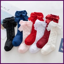 Winter Baby Girls Knee High Socks Kids Cotton Sock With Big Bow Soft Toddlers.