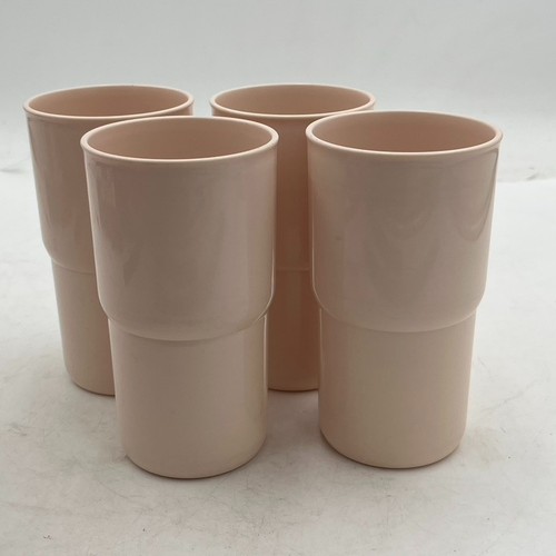 Tupperware Tischplatte Stapelbecher 12 Unzen 4er Set hellrosa 1990er Küche