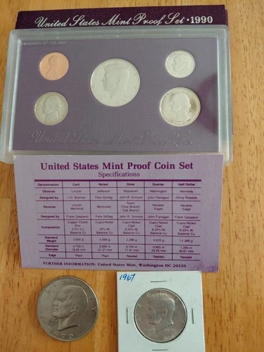 Silver And US Mint Proof Set, JFK 40% Silver Coin, Big IKE Dollar Plus More