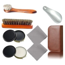 Complete Shoe Care Kit with Black and White Shoe Polish - Perfect for Home and