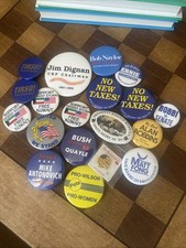 Lot Of Political 18 Buttons 1 Pin
