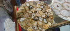 Natural Agate Coffee Table Top – Luxury Gemstone Slab, Unique Crystal Furniture