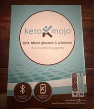 Keto-Mojo GK Dual Glucose  Ketone Monitoring Kit Bluetooth w/ Case Manual