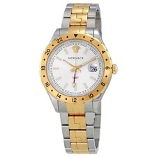 Versace Hellenyium GMT Silver Dial Men's Watch V1103 0015